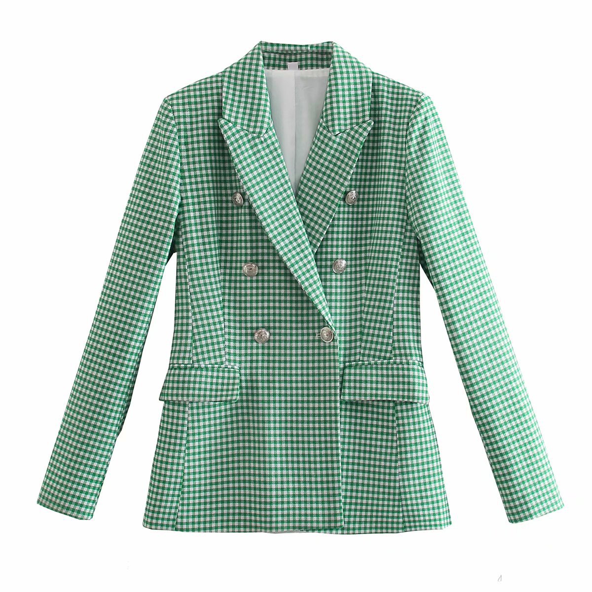 Rotimia Check Set Double-Breasted Mid-Length Coat