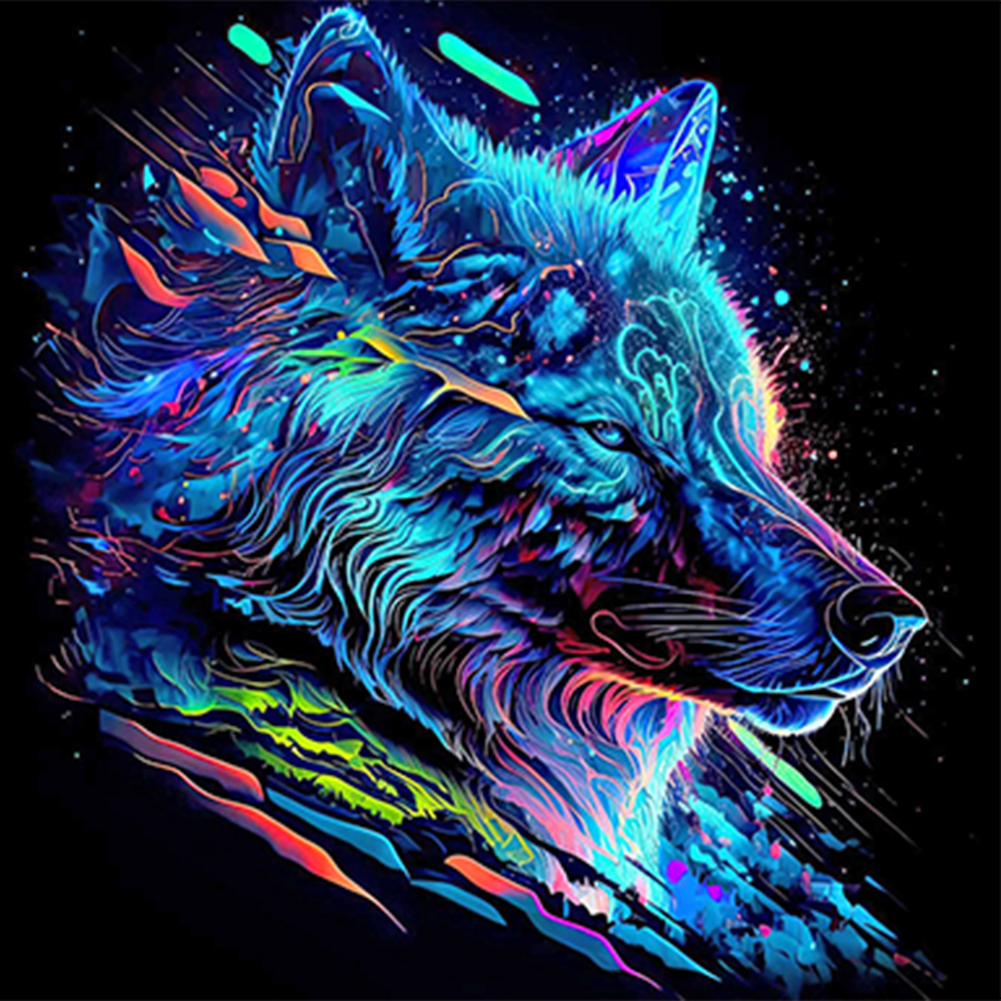 Color Wolf 30*30CM(Canvas) Full Round Drill Diamond Painting gbfke