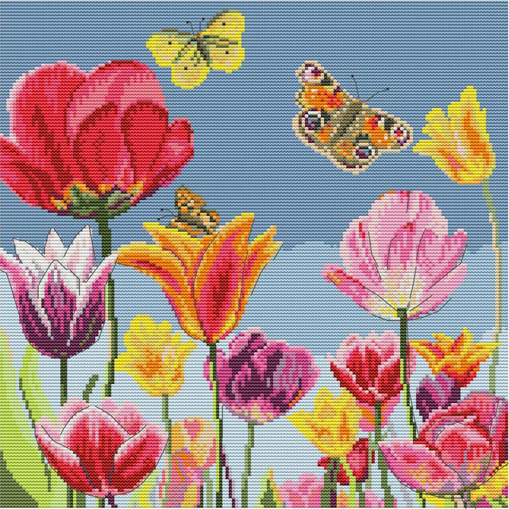 

tulip - 14CT Stamped Cross Stitch - 37*37cm, 501 Original