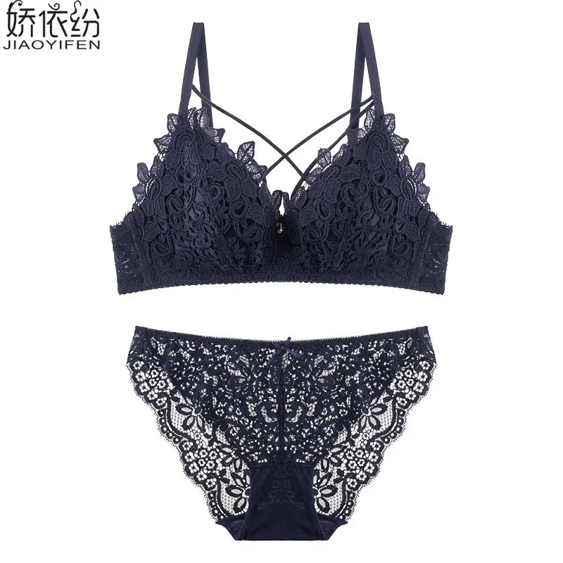 Billionm Brand New Thin Section Sexy Lace Bra Set Cozy Triangle Cup Women Underwear Set Hot Sale Hollow Embroidery Bra Brief Sets
