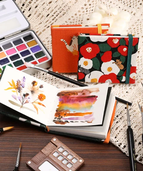300 GSM Handmade Micro Watercolor Bullet Journal-Himinee.com