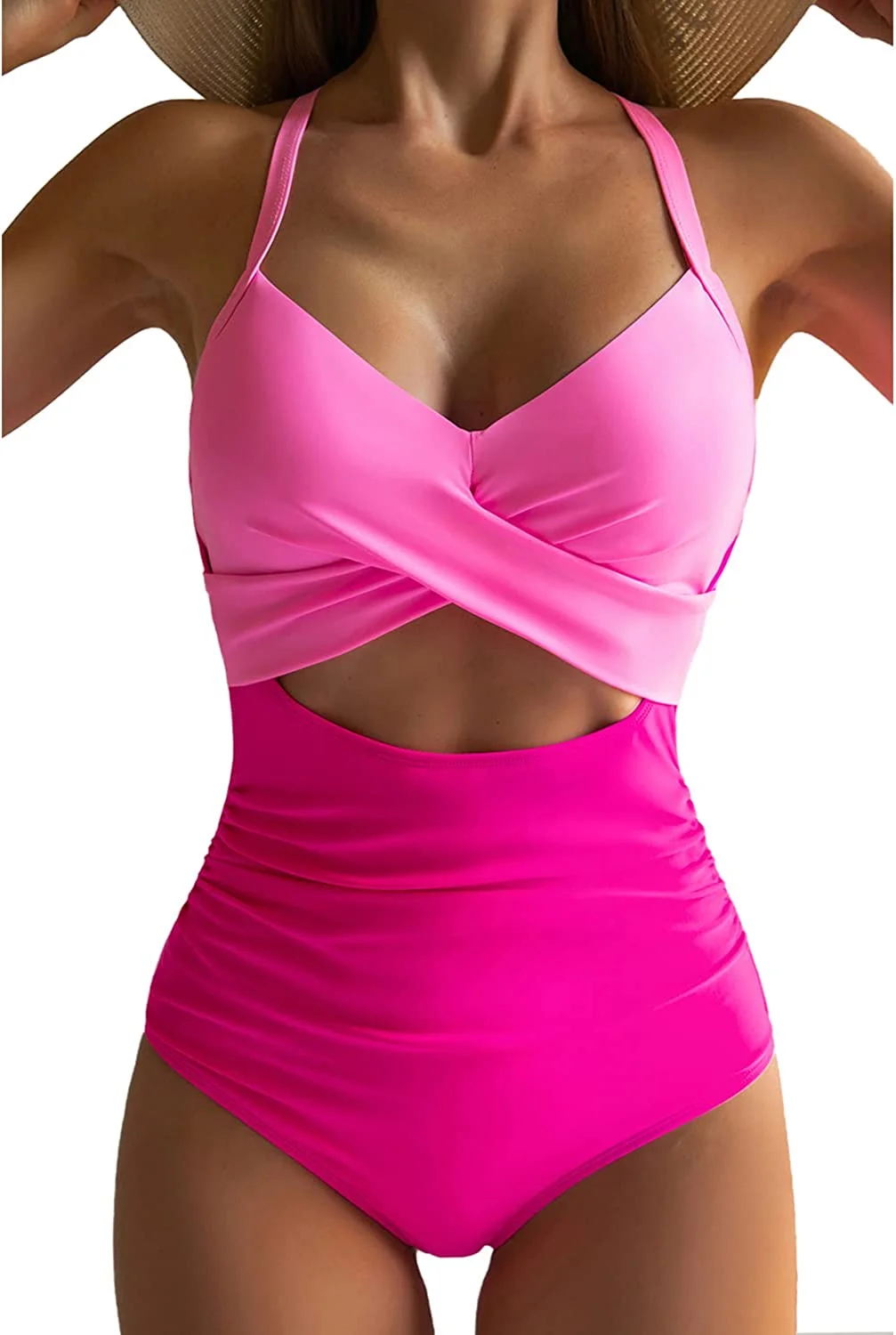 Cutout High Waisted Wrap Tie Back One Piece Swimsuits