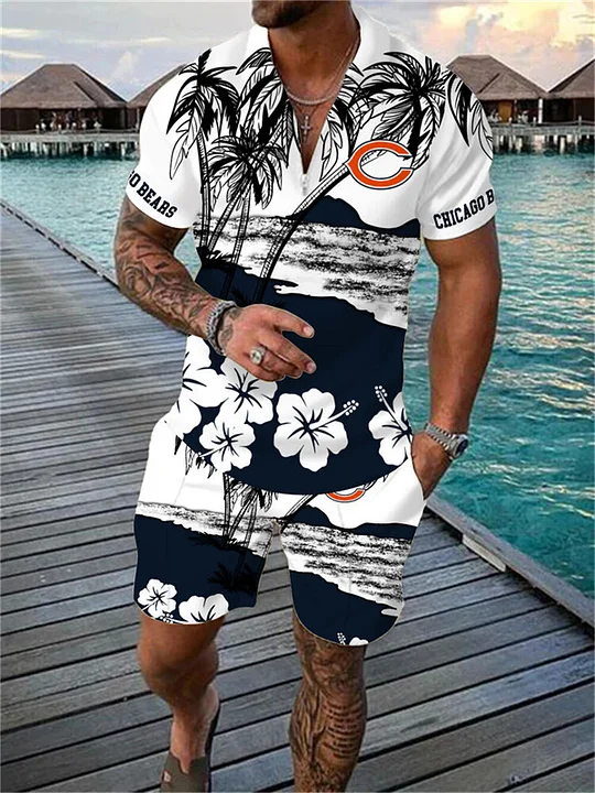 Chicago Bears Hawaiian Shirt And Shorts Chicago Bears Button Up