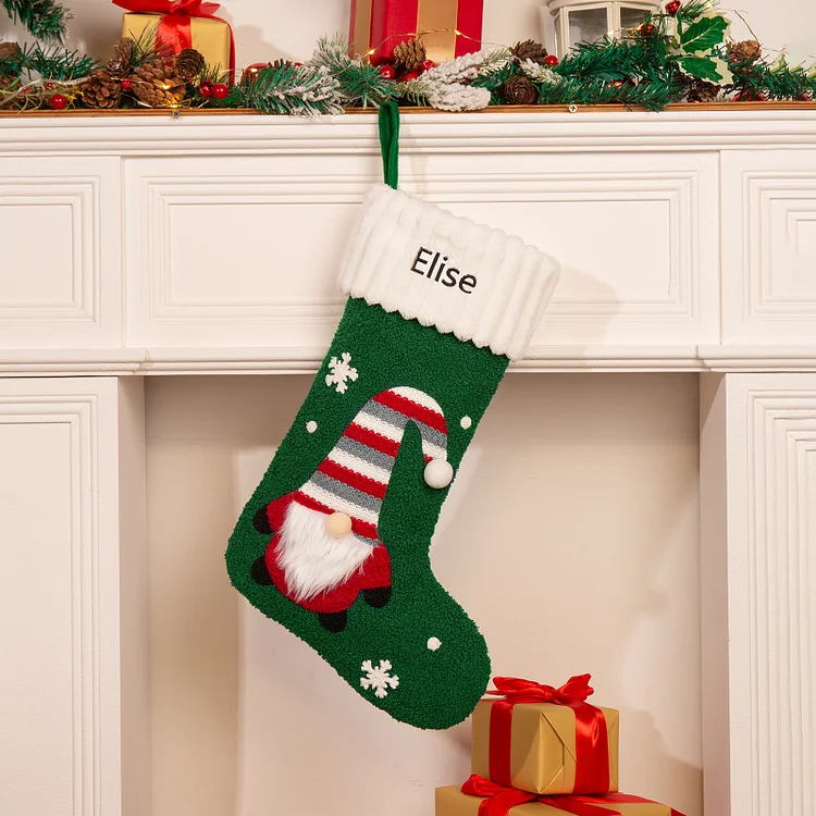 Personalized Christmas Stockings Ornaments Custom 1 Name Santa Claus stocking Christmas Gifts for Family Friends