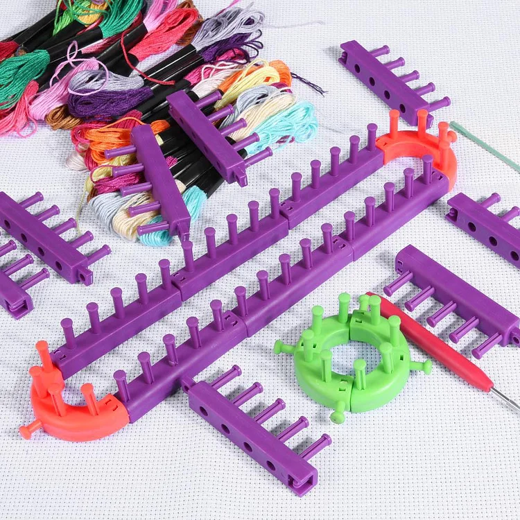 Spliced Loom Braided Frame Knitting Looms Long Ring Set with Hook Needles gbfke