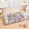 3Psc Pumpkin +48Pcs Round Bottles Diamond Painting Containers Multi Purpose Portable Plastic Case Box with Stickers & Compartments Arts Crafts Storage Bottle for Hardware Rhinestone (48PCS)