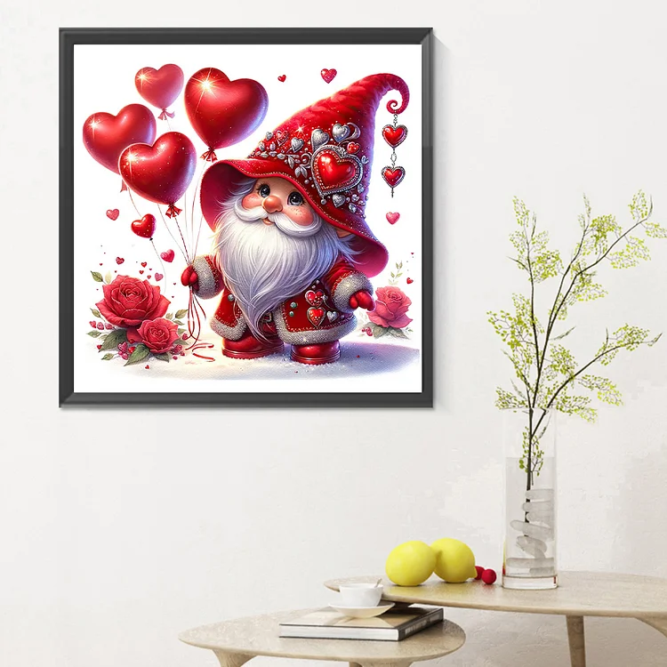 Valentines Day Gnome - Full Round - Diamond Painting(30*30cm)