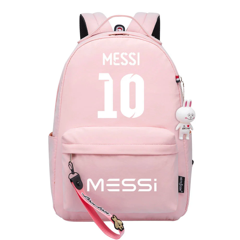 Buzzdaisy Title: Lionel Messi Backpack – Cute and Fashionable Schoolbag with Double Side Pockets for Leisure Travel