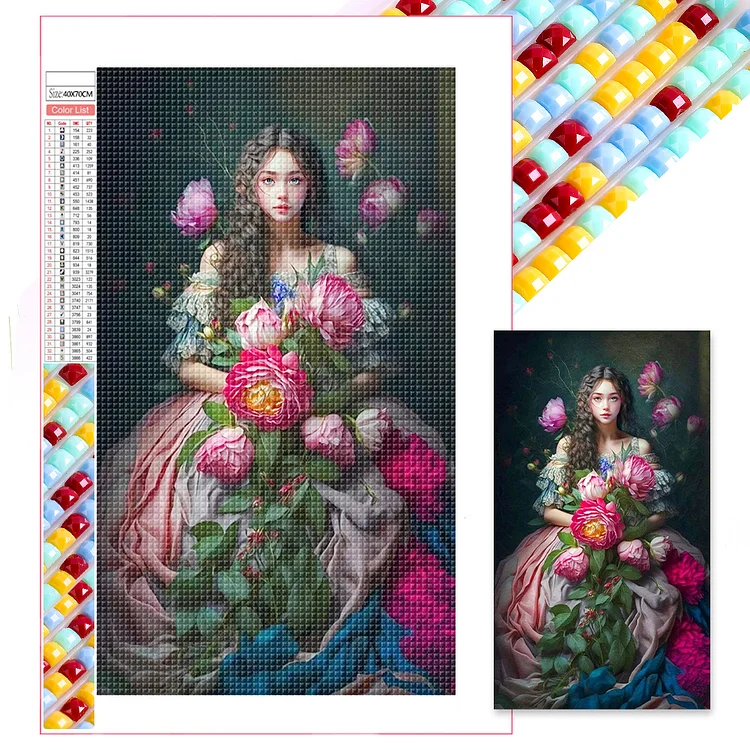 【LAST ONE】Flower Girl 40*70CM(Canvas) Full Square Drill Diamond Painting gbfke