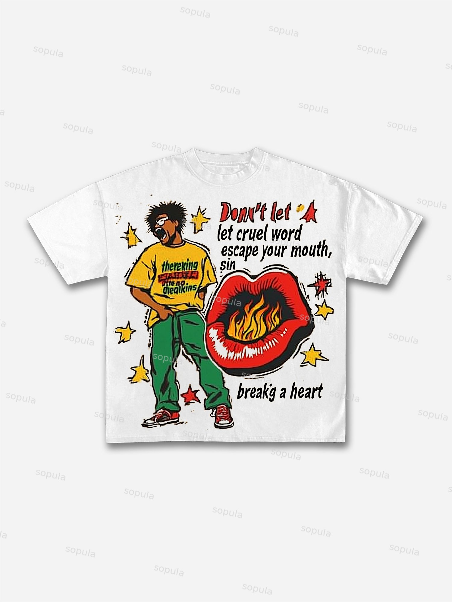 Don't Let A Cruel Word Escape Your Mouth Cotton T-shirt - Sopula｜Premium Graphic Tees & Graphic Clothing