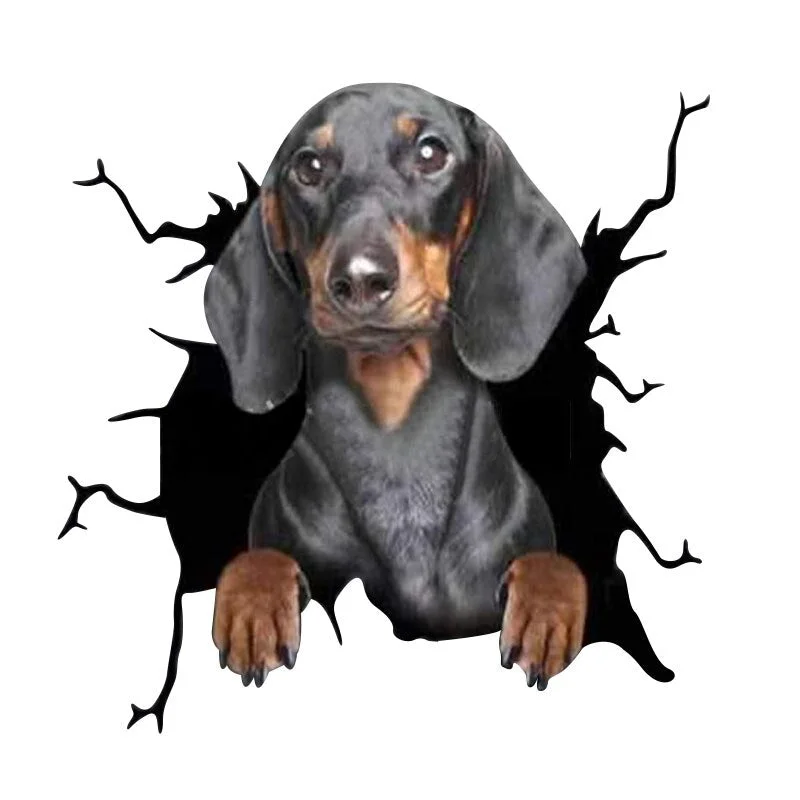 Electrostatic Glass Film Simulation Funny Car Window Sticker Dog Creative Broken Car Decorative Window Painting Waterproof