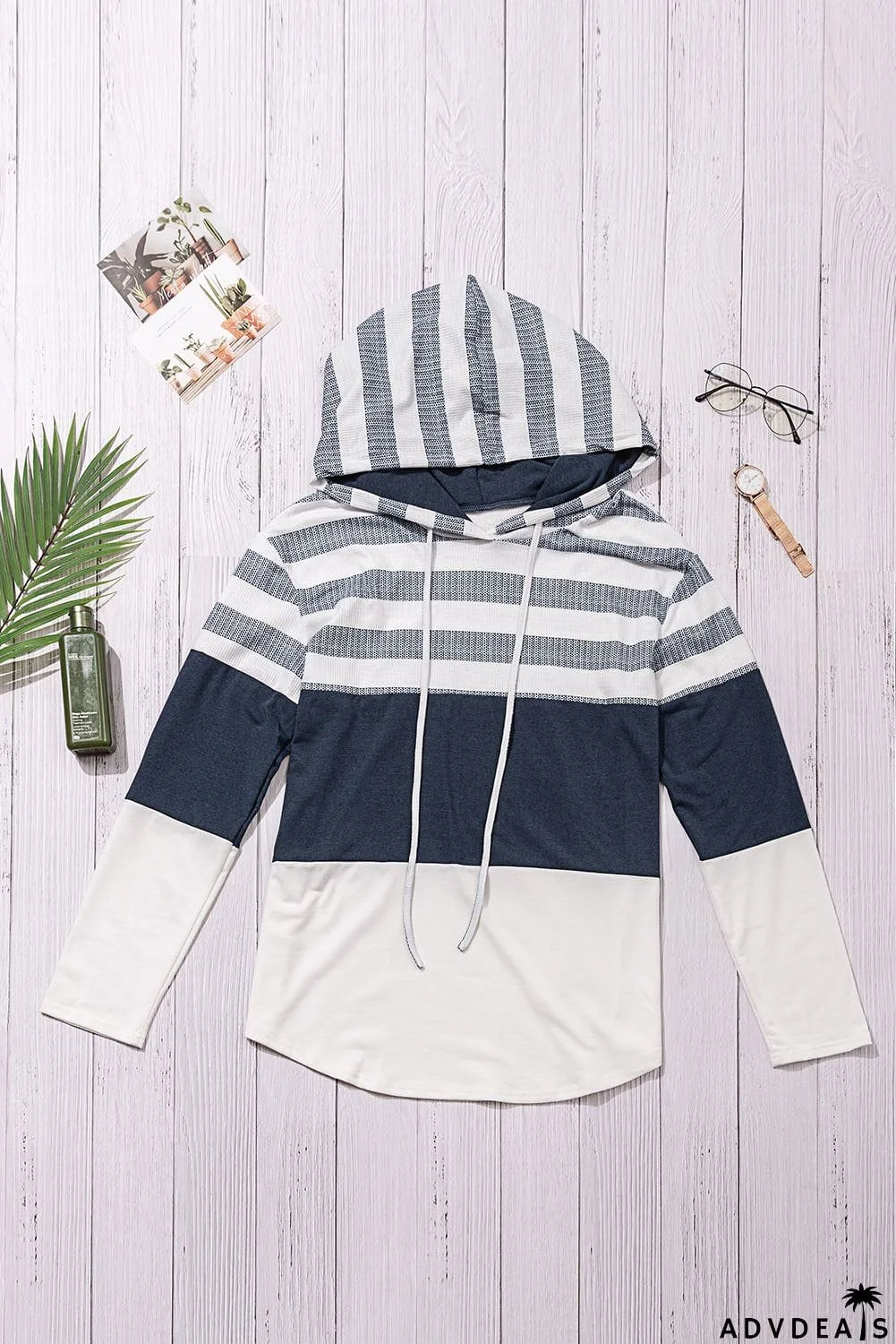 Color Block Drawstring Hoodie