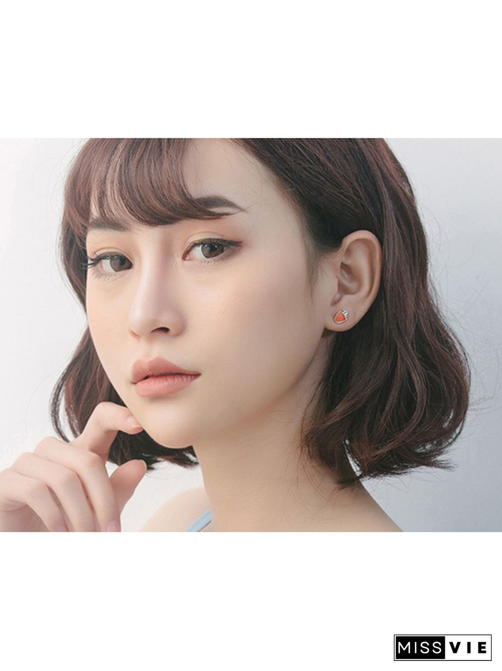 Rabbit Carrot 925 Sterling Silver Stud Earrings