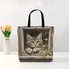 Cats-11CT DIY Stamped Cross Stitch Shopping Bag 40*40cm tapestrymarket