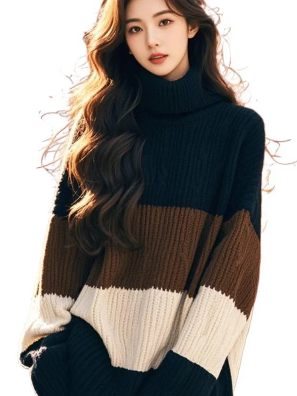 Athvotar Athvotar High-Necked Sweater Women's Autumn And Winter New Korean Atmosphere Soft Languid Outside Wearing Knitwear Tops