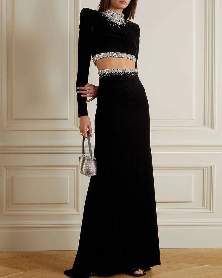 Elegant jacquard velvet dress
