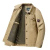 Men's Vintage Outdoor Workwear Cargo Tactical Lapel Jacket by Inlyline