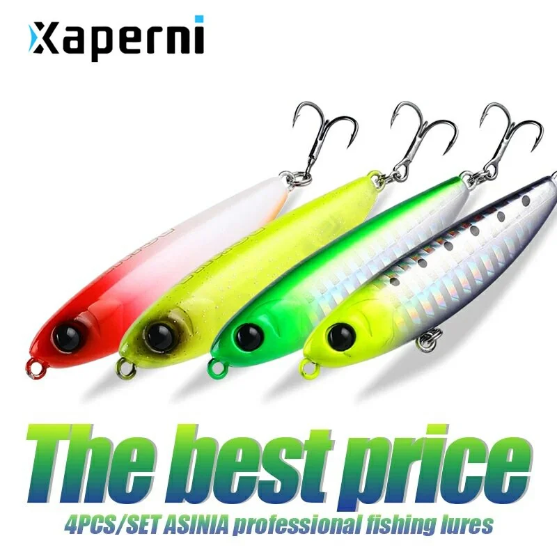 ASINIA Best price 4pcs each set 60mm 6g new topwater good fishing lures pencil bait minnow quality professional baits swimbait