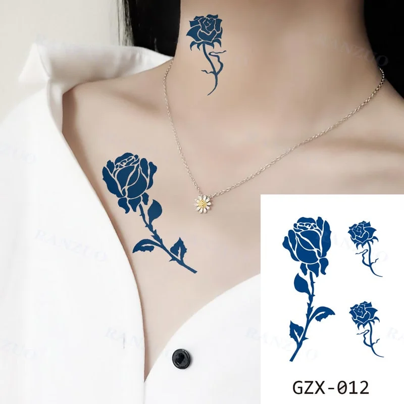 Waterproof Temporary Tattoos Stickers Temporary Tattoo for Women Men Fashion Art Tatoo Sticker Chest Stickers Neck Tattoo Fake