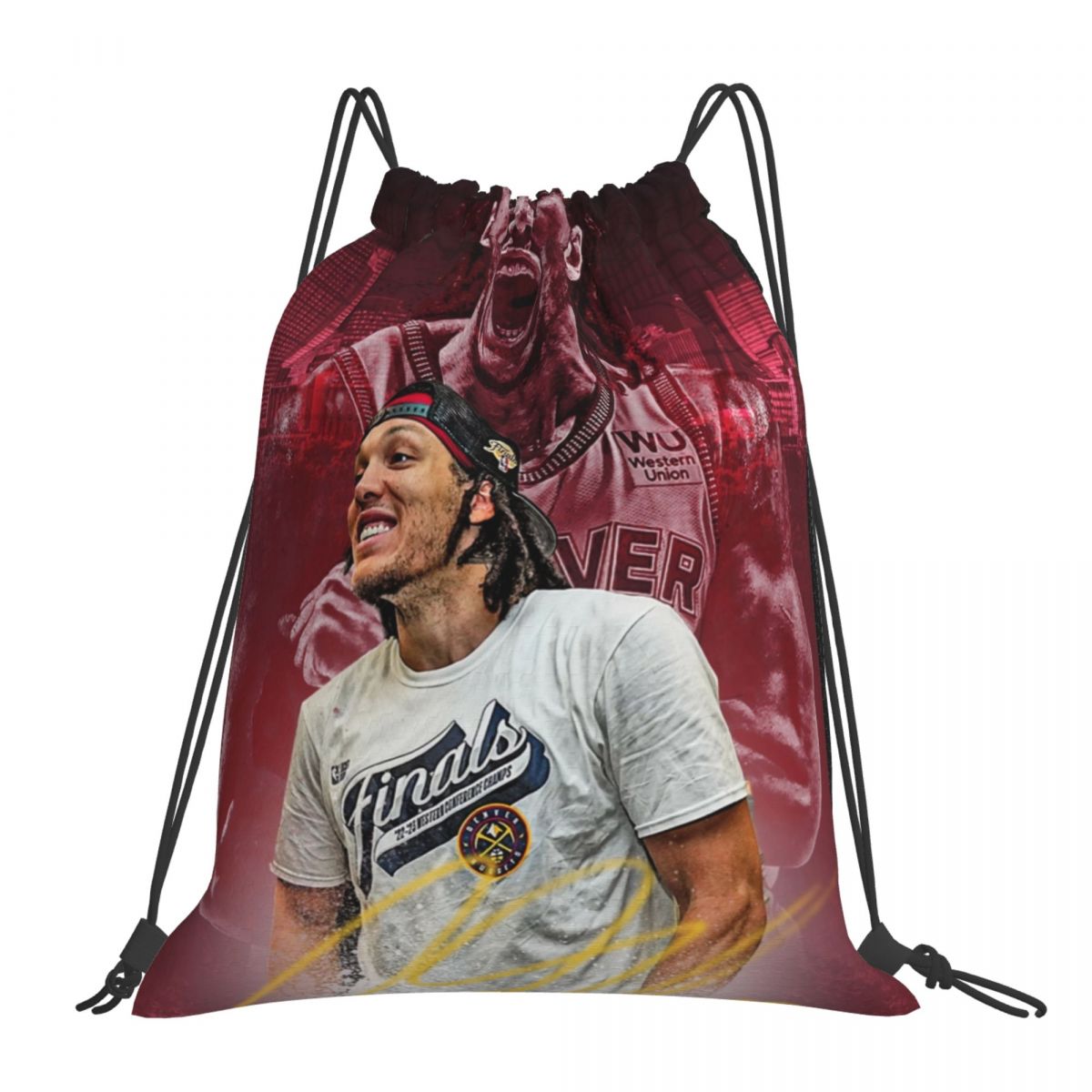 Denver Nuggets Aaron Gordon Waterproof Adjustable Lightweight Gym Drawstring Bag