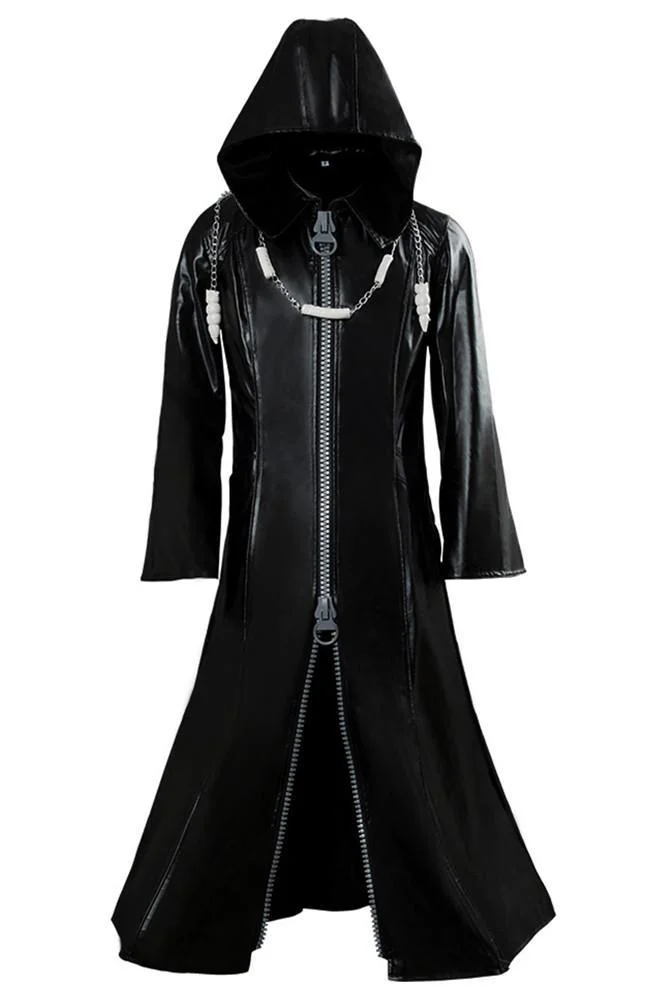 Manga Kh Organization Xiii Kingdom Hearts ii 2 Cosplay Pleather Coat Costume New Version