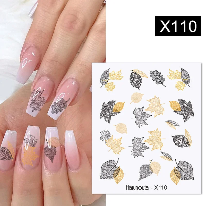 Harunouta Geometrics Gradient Volcanic Cloud Water Decals Colroful Wave And Rainbow Pattern Slider Stickers For Nails Decoration-Nail Inspo