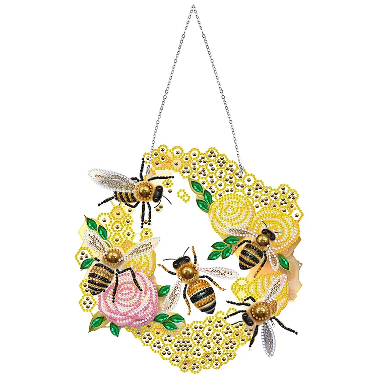 【Pendant】Single Side 5D Bird Cage Bee Ladybird Diamond Painting Dots Pendant Wall Decor