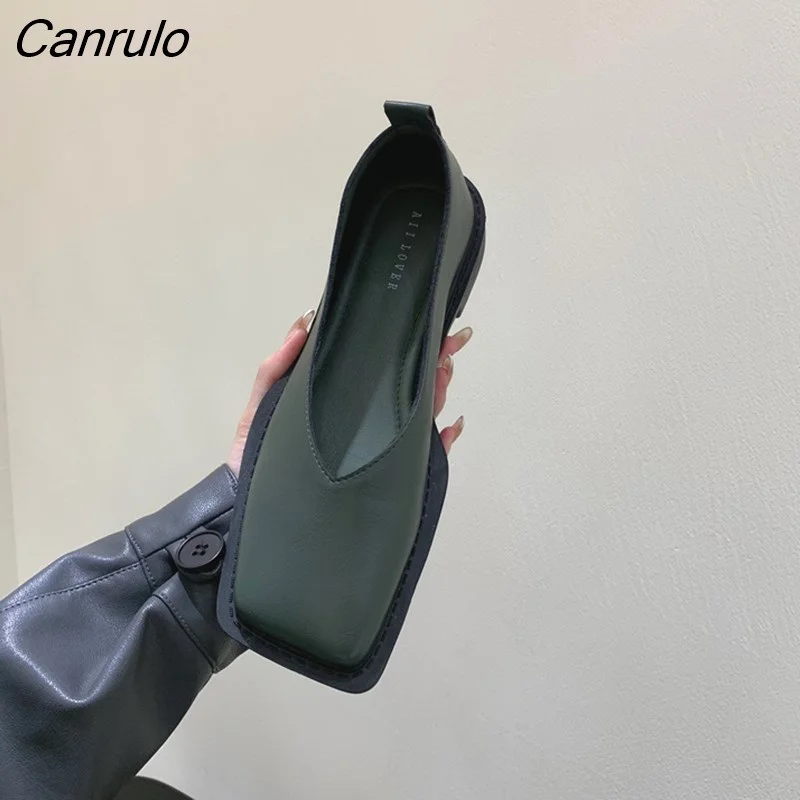 Canrulo Spring Women Classic Pumps Slip On Shoes Ladies Elegant Low Heel Female High Quality Party Shoes sandalias mujer
