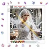 White Dressed Beauty Partial Drill Diamond Painting Kit 30x30cm