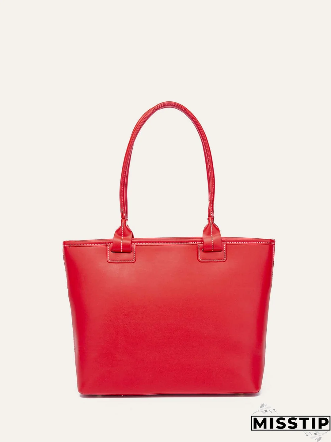 Patch Detail Shoulder Tote Bag