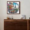 Balcon De Jardin Avec Vue Sur La Tour Eiffel-Peinture Diamant En Forme Sp&eacute;ciale-30*30CM