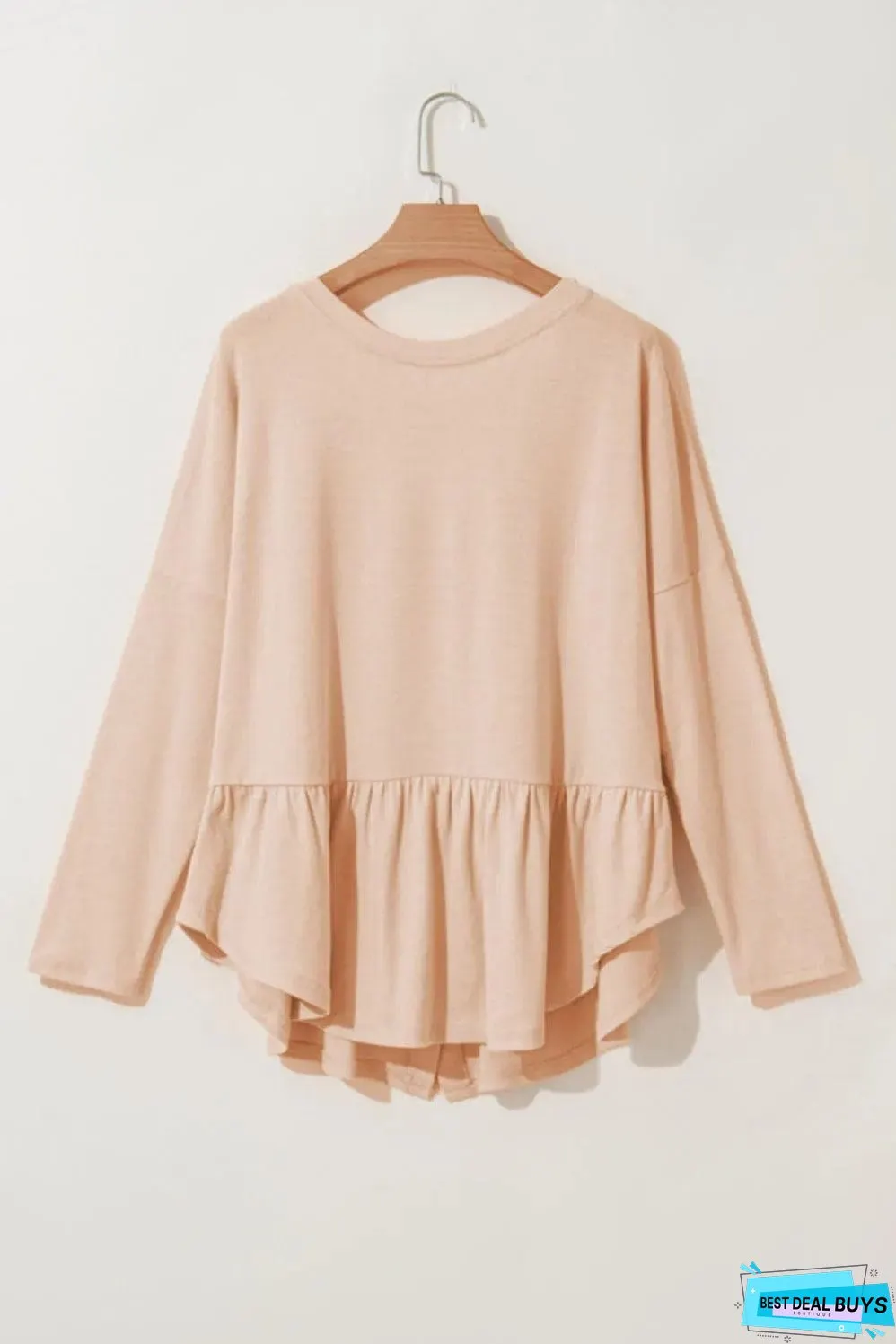 Jet Stream Ruffled V Neck Buttoned V Neck Shirt