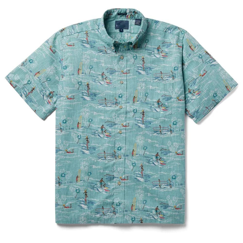 Surfer's Paradise Nile Blue Hawaiian Beach Shirt