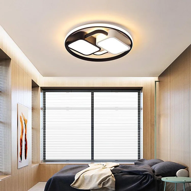 Circles Rectangles Dimmable LED Modern Ceiling Light Flush Mount Lighting - Appledas