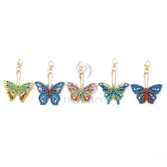 DIY Diamond Painting Keychain - Colorful Butterflies