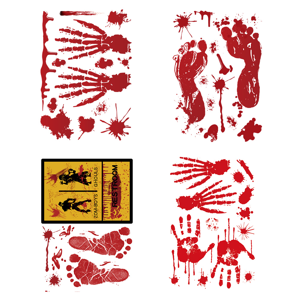 

Halloween Haunted Horror Sticker Blood Print Window Glass Props Mural Decor, Zxw0012, 501 Original