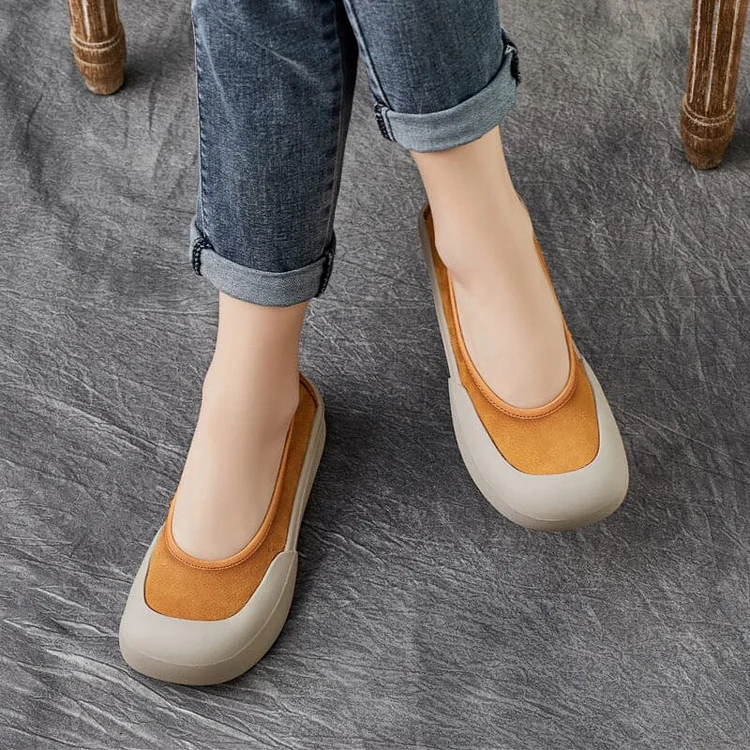 Spring Summer Soft Leather Flat Casual Shoes