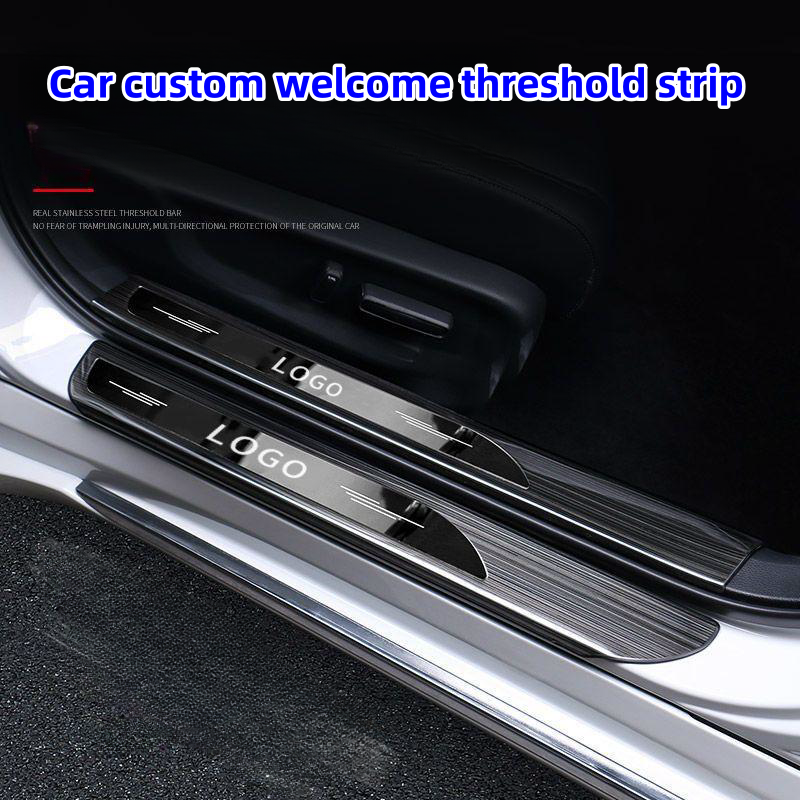 Car customized exclusive stainless steel welcome door sill strip