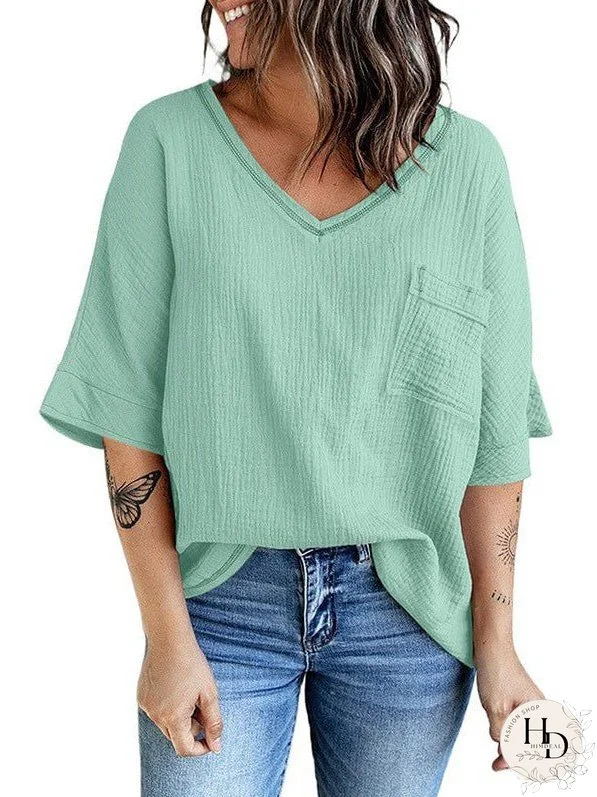 Women's Summer Casual Pocket Tee