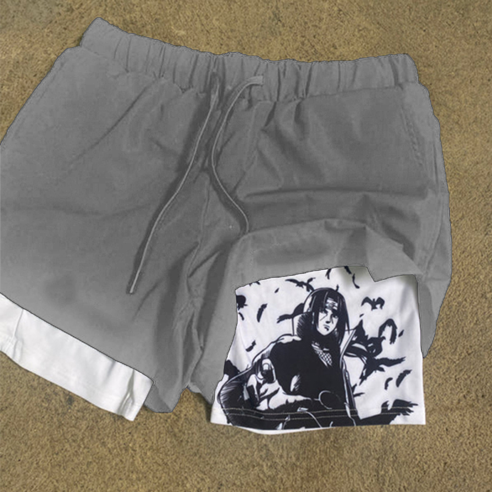 Men's Casual Drawstring Print Shorts、、URBENIE