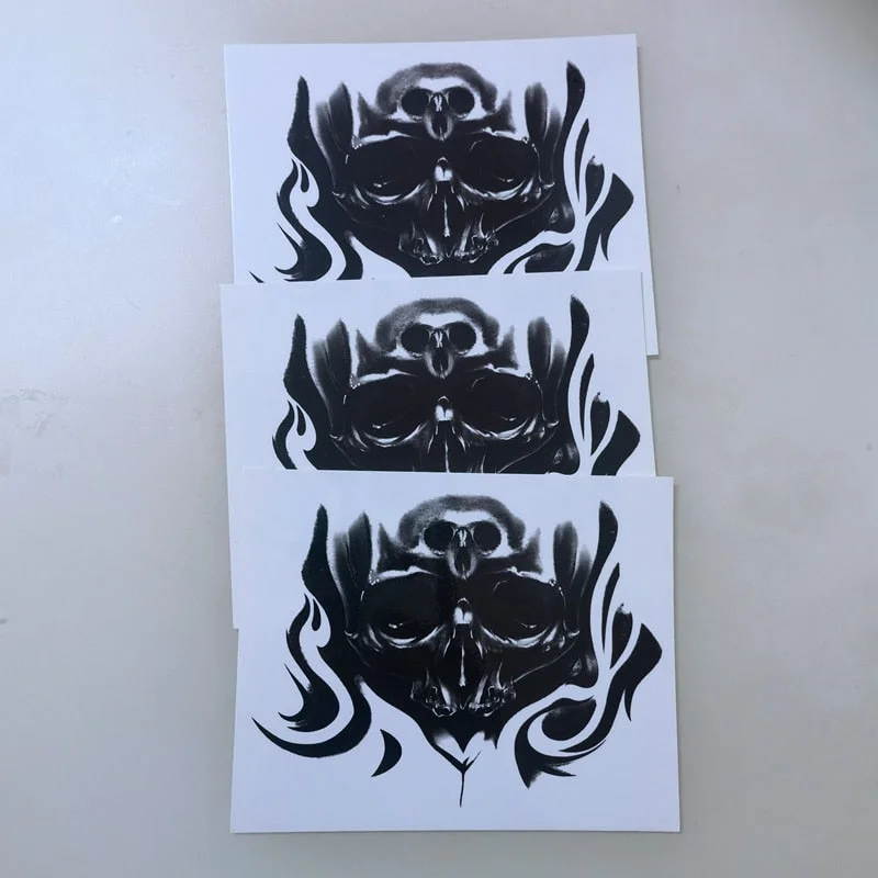 Black Owl Temporary Tattoo Sticker Waterproof Lasting Hand-Painted Hand Back Neck Fake Tattoo Big Personality Tattoo Sticker Men