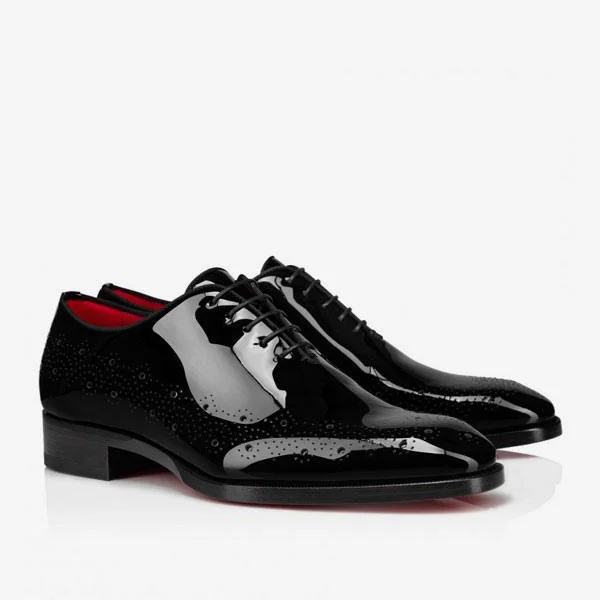 Merumote Gentleman's Oxford Red bottom Shoes Classic Brogue Formal Party Wedding Bridegroom Shoes-MERUMOTE