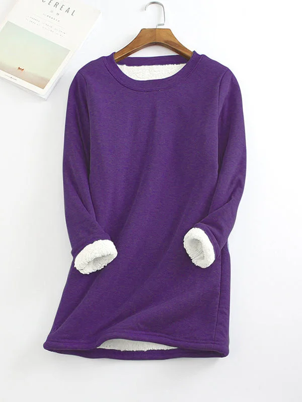 Solid Color Plush Thermal Sweatshirt (Fabric Upgrade)