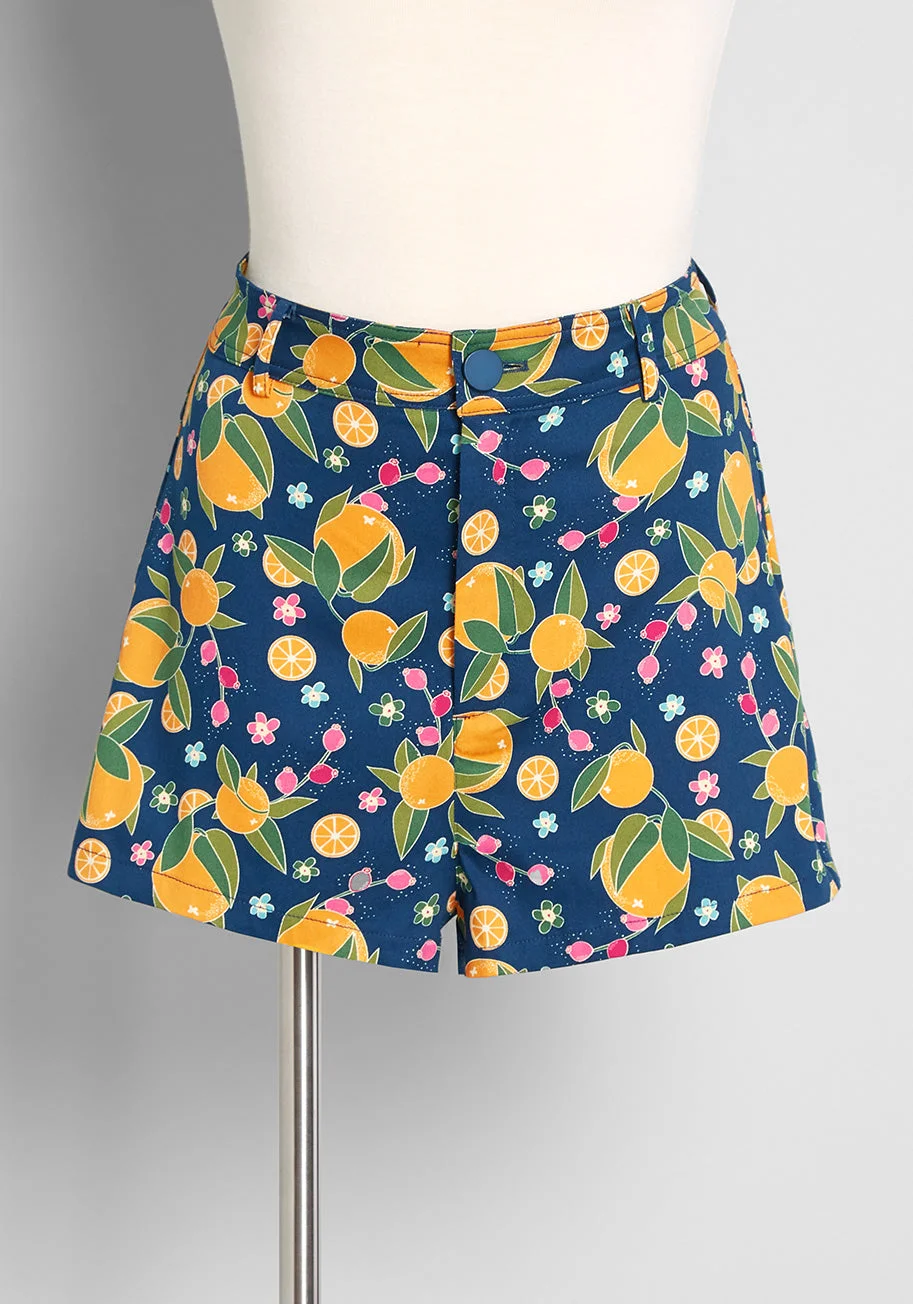 Orange Bloom Boom Shorts