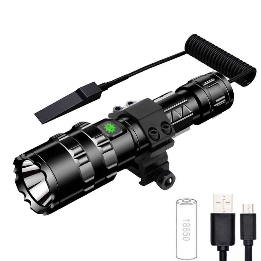 

L2 LED Portable Strong Flashlight Anti-Slip Grip USB Charging Fishing Torch, 501 Original