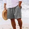 Men's Casual Cotton Linen Breathable Beach Shorts by Inlyline