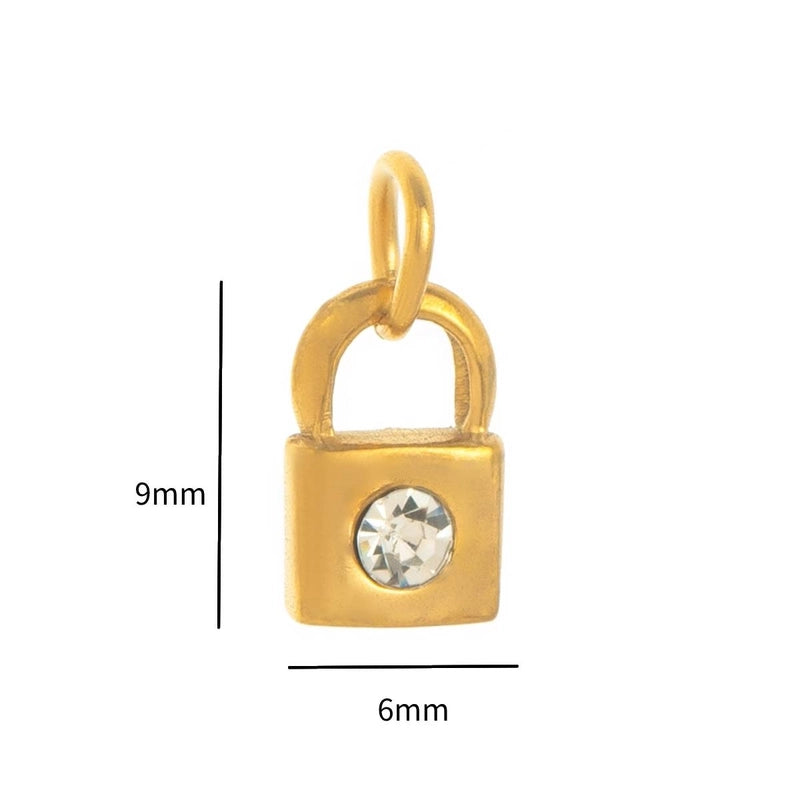 1 Piece 14*18MM 304 Stainless Steel Zircon Geometric Polished Pendant Jewelry Accessories