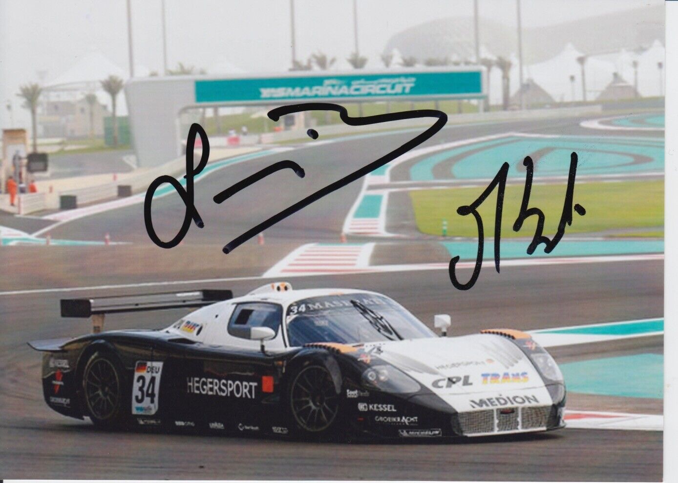 Francisco Longo and Matteo Bobbi Hand Signed 7x5 Photo Poster painting - FIA GT Championship 3.