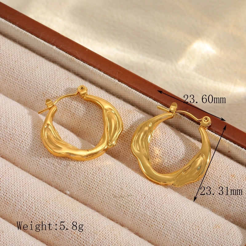 1 Pair Basic Minimalist Irregular Geometric Plating 304 Stainless Steel 18K Gold Plated Earrings