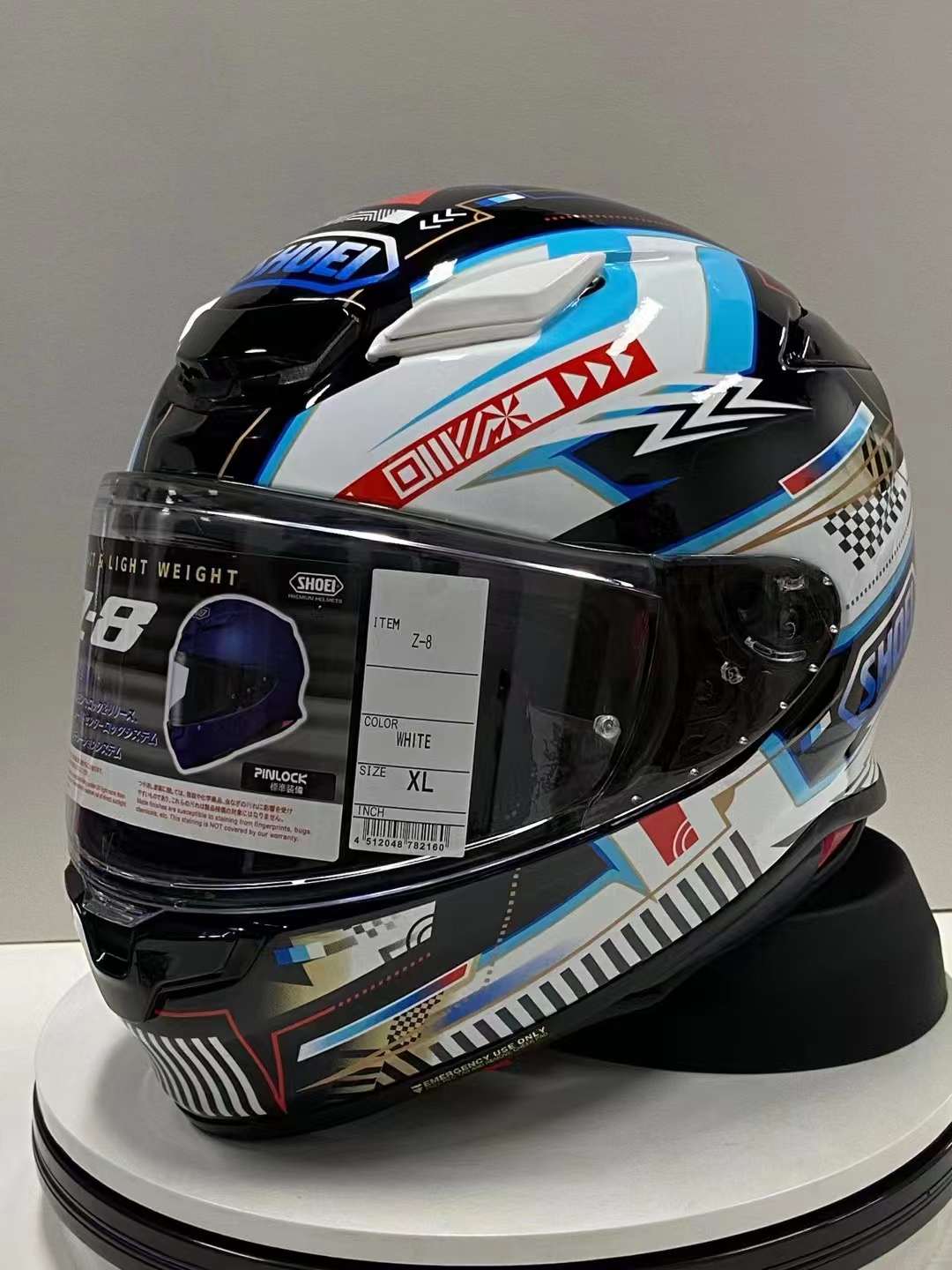 Shoei Z8 Blue Thunder Full Face Motorcycle Helmet Riding Motocross Racing Motobike Helmet